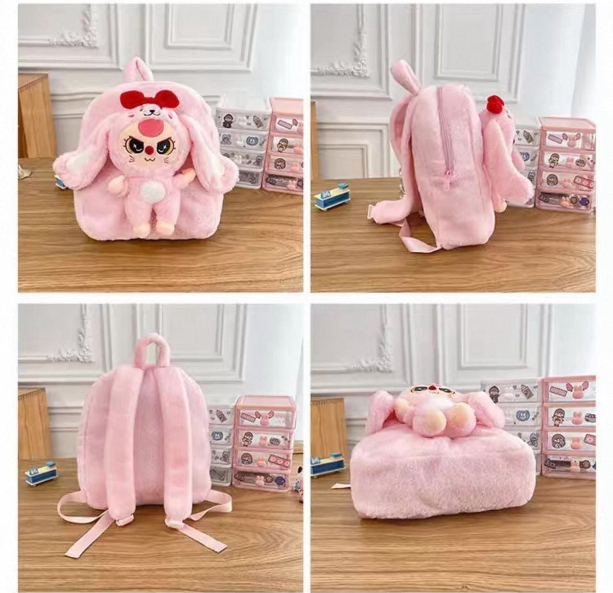 Fluffy Bunny Kids Backpack – Soft Furry Rabbit Bag