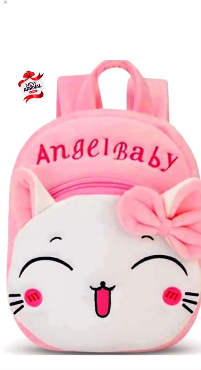 Angel Baby Cat Backpack – Cute Pink Kitty School Bag for Gir