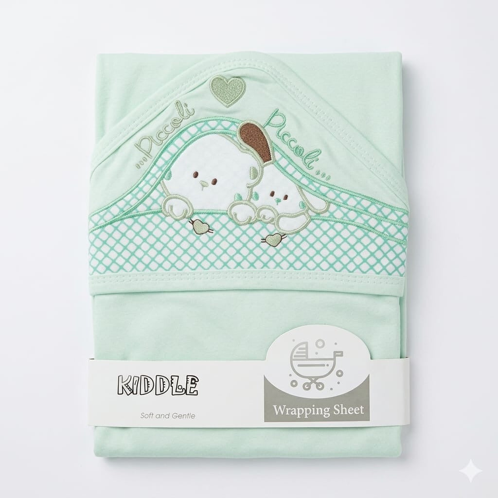 Kidle hooded baby wrapping sheet mint green