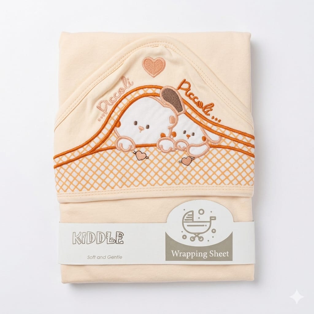 Kidle hooded baby wrapping sheet peach