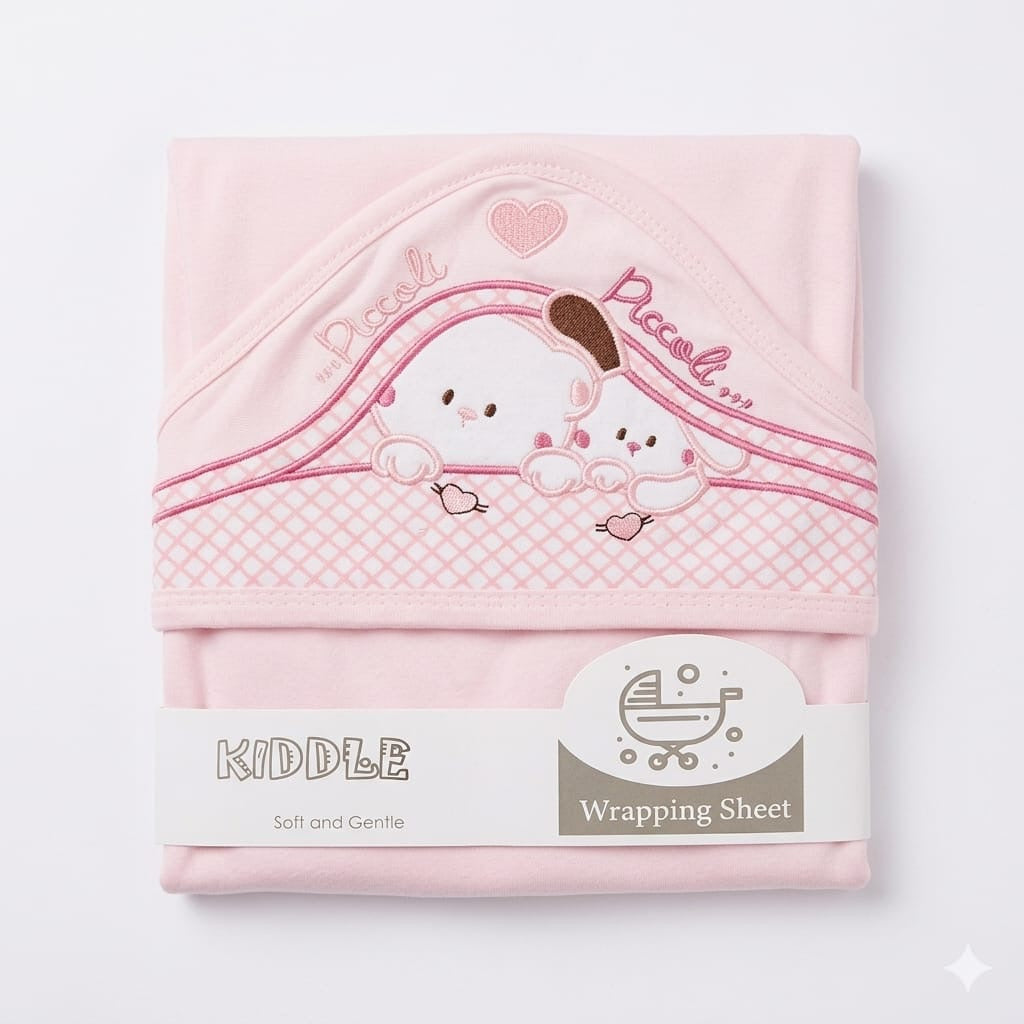 Kidle hooded baby wrapping sheet pink