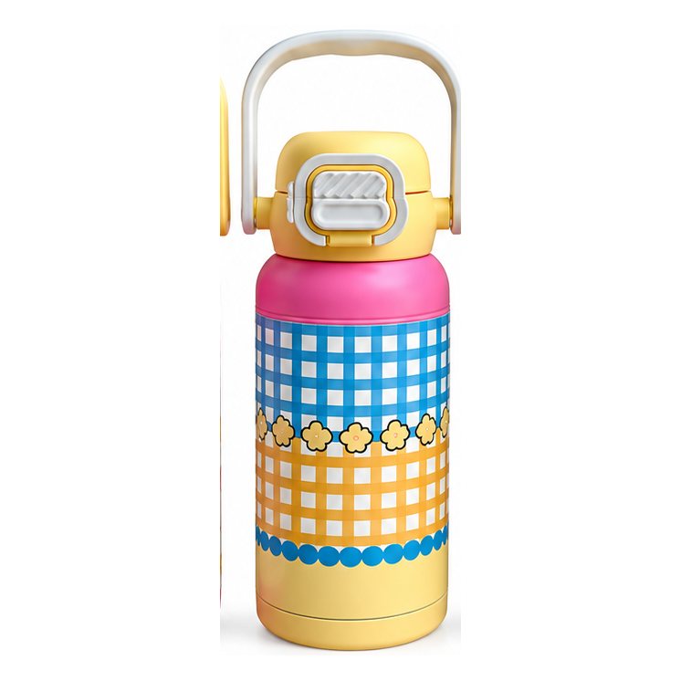 Kids Printed Bottle Yellow Gingham