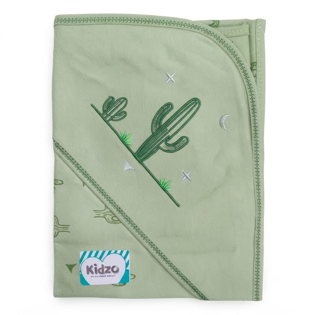 Kidzo baby wrapping sheet green cactus