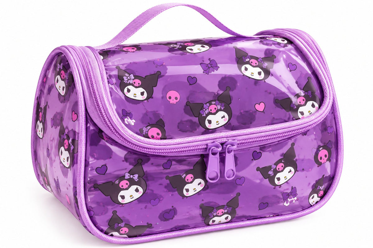 Lavender Kawaii Character Travel Bag