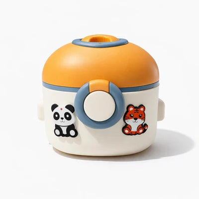 Round Milk Powder Container with Stickers | Cute Storage Box