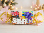 Personalized name gift hamper for kids - custom name letter blocks with snacks and toys