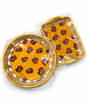 Mehndi rasm trays set printed gota border