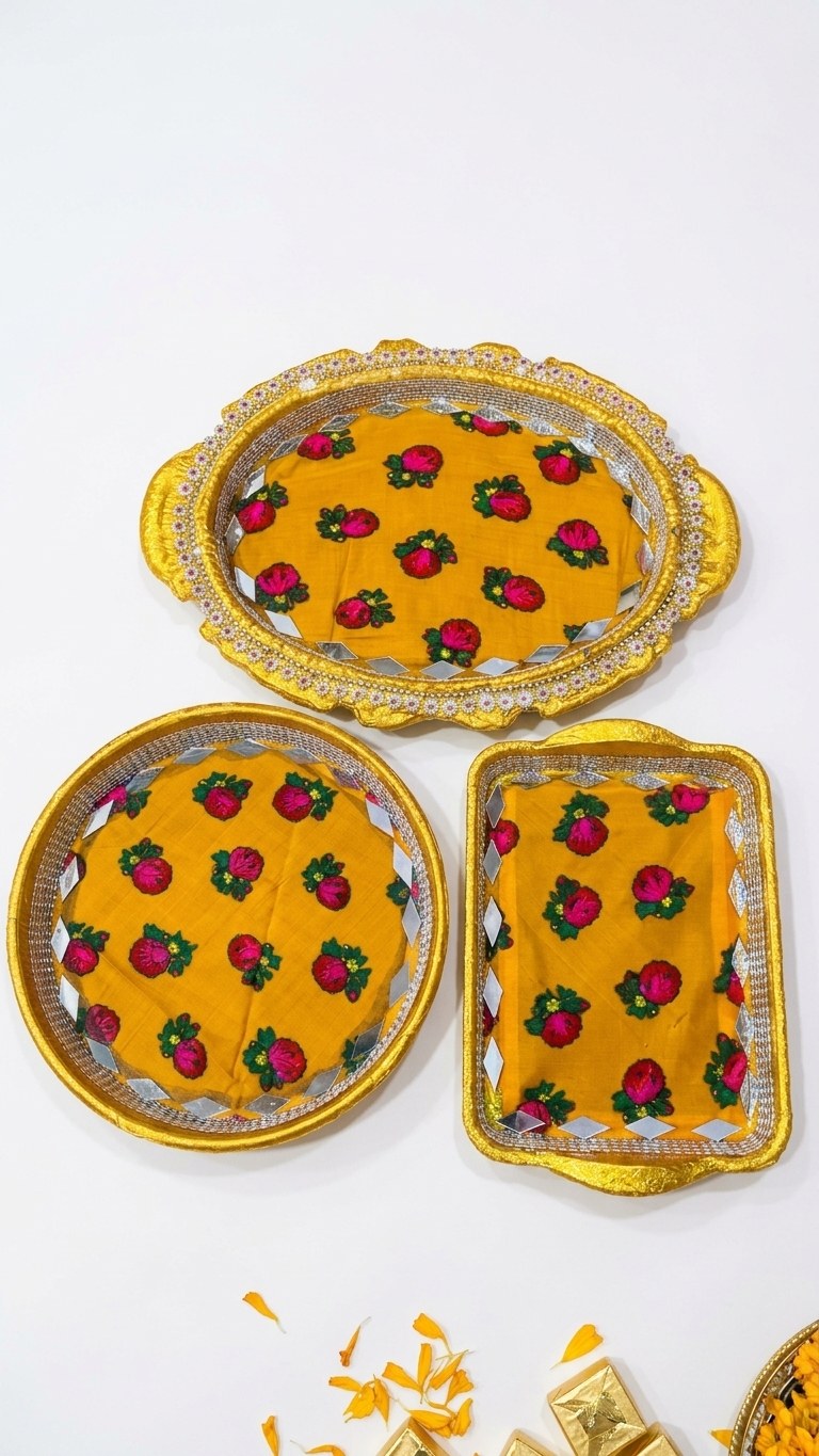 Mehndi trays set top view