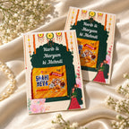 Customized Mehndi Shahi Meva return gift cards