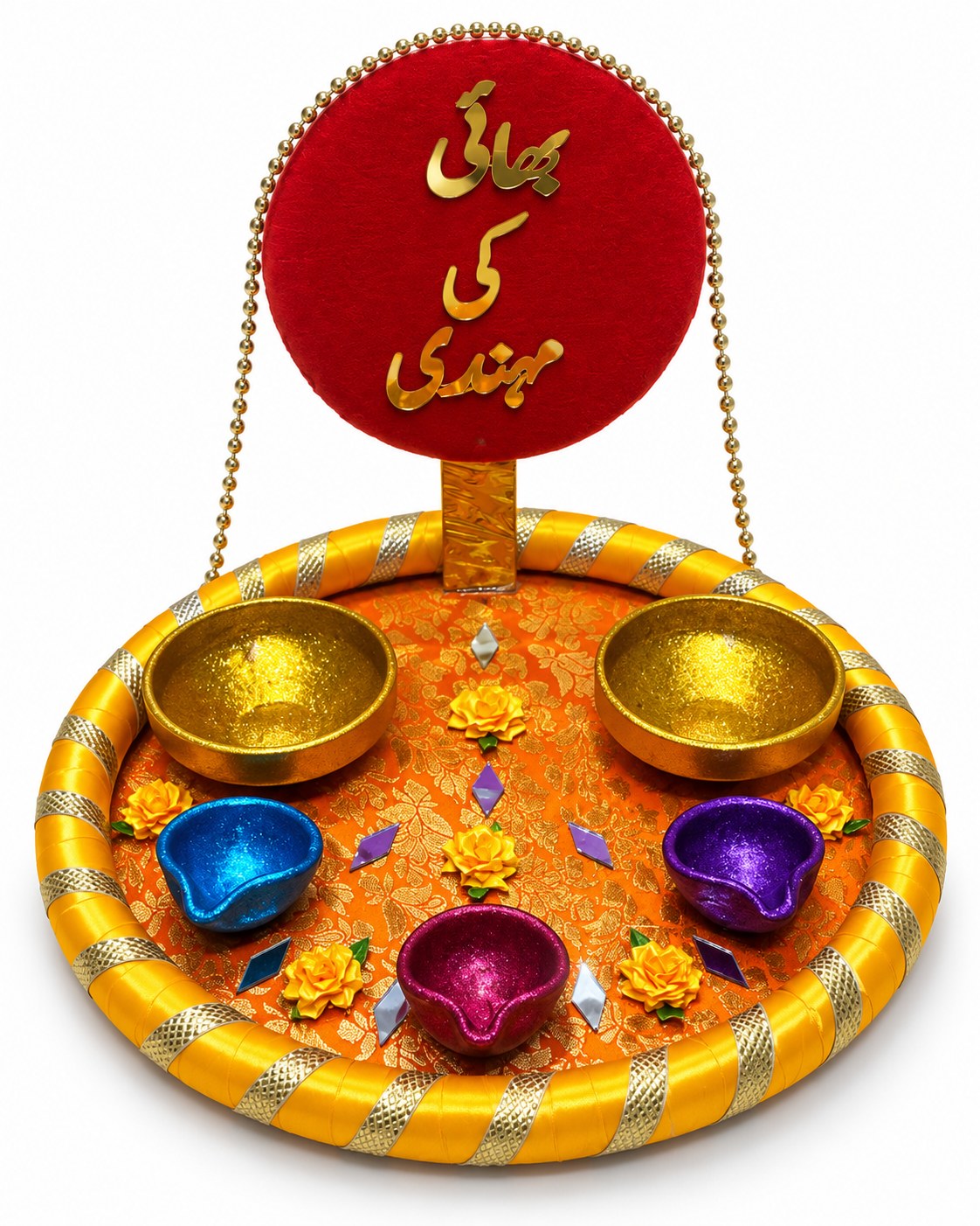 Bhai ki Mehndi decorated thaal