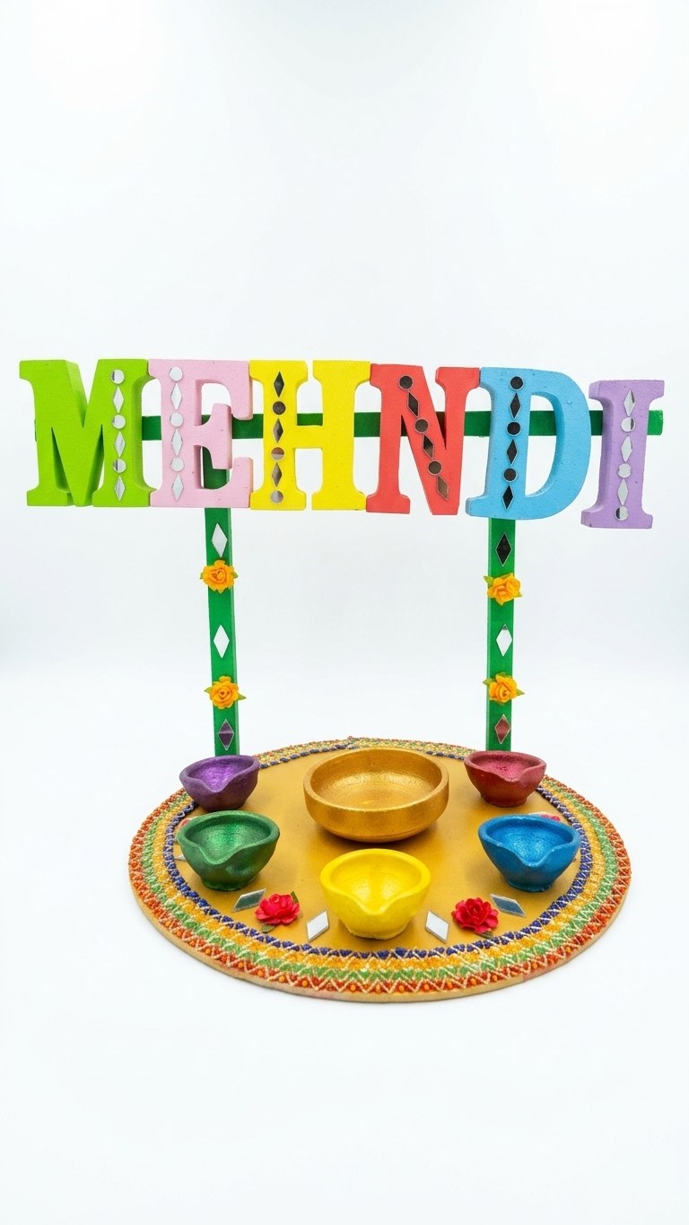 MEHNDI letters thaal pastel