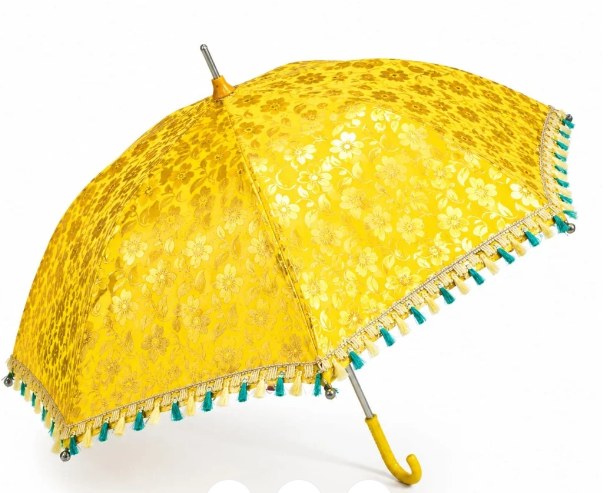 Yellow decorative mehndi umbrella