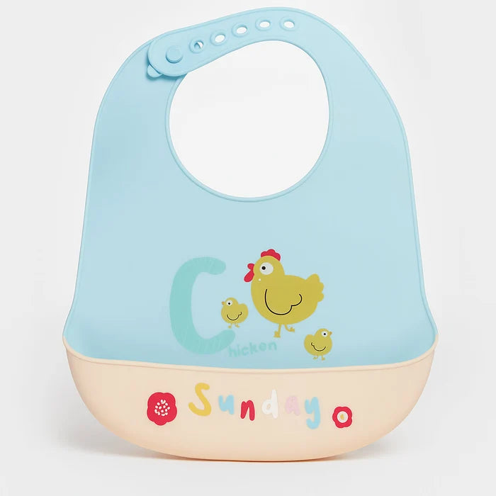 Baby Silicone Bibs with Crumb Catcher | Waterproof Feeding B
