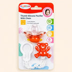 Thumb Silicone Pacifier with Chain | BPA-Free Baby Soother S