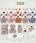 Newborn baby 10 pcs china fleece bear clothing gift set