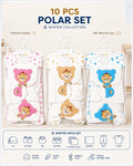 Newborn baby 10 pcs polar fleece winter set