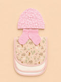 newborn baby girl set pink floral cap socks bib