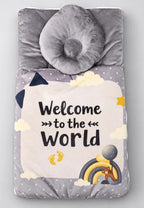 Grey welcome to the world baby carry nest