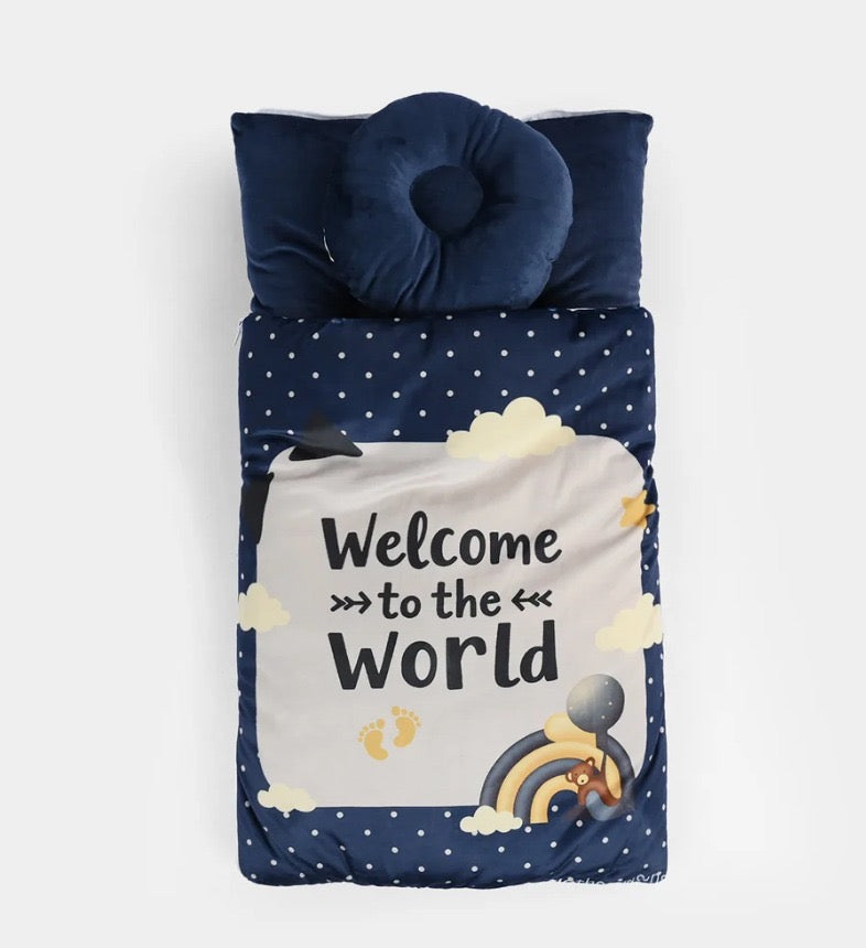 Navy blue newborn baby carry nest sleeping bag