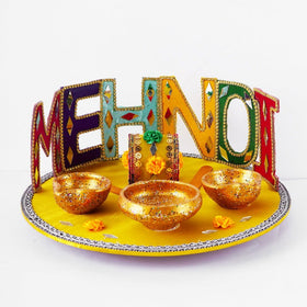 Mehndi Decorated Thaal – Mayun & Dholki Tray | Belinda Store - view 1