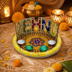 Mehndi Decorated Thaal – Mayun & Dholki Tray | Belinda Store - view 3