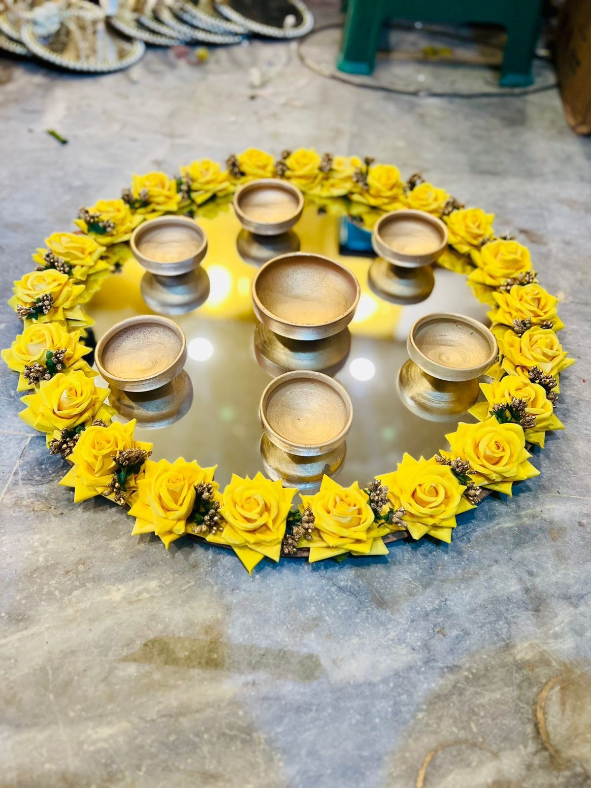 Mehndi Decorated Thaal – Mayun & Dholki Tray | Belinda Store - view 5