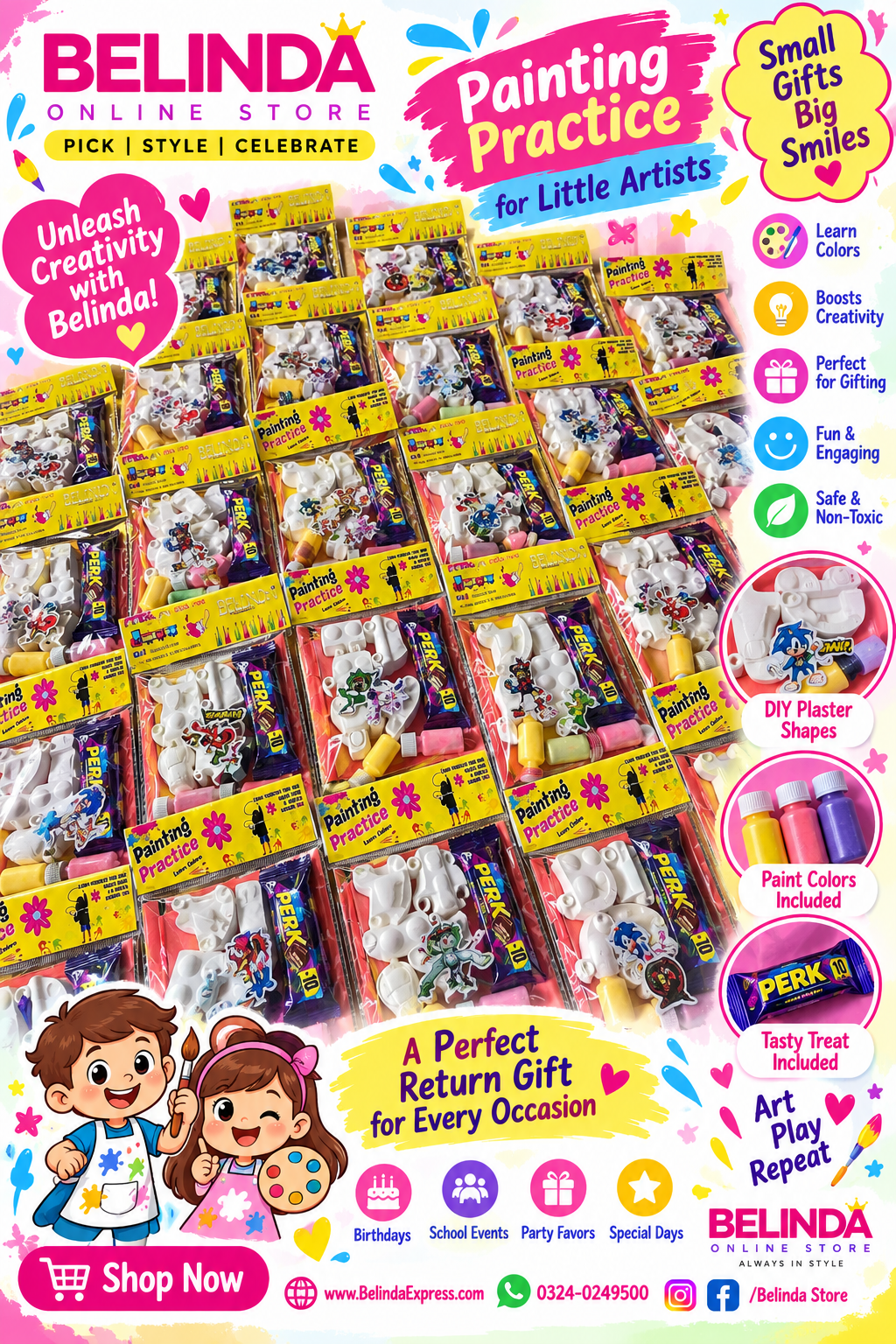 Painting Practice Return Gift Pack for kids birthday parties