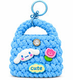 Pastel Blue Crochet Charm Bag