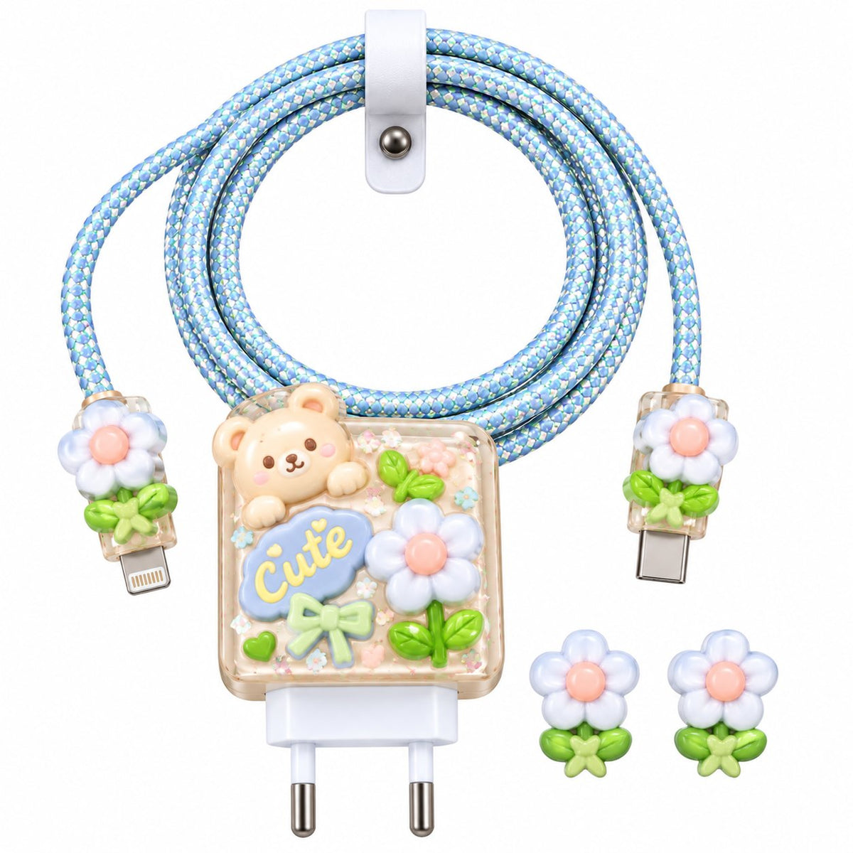 Pastel Flower Charm Charger Set