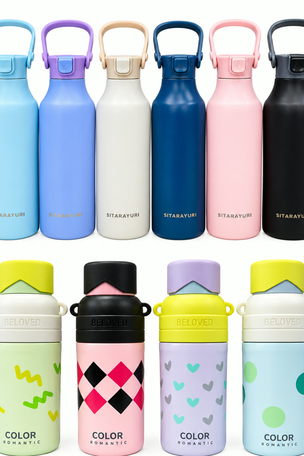 Pastel Water Bottle with Handle | Easy-Carry Sippe - alternate view 2