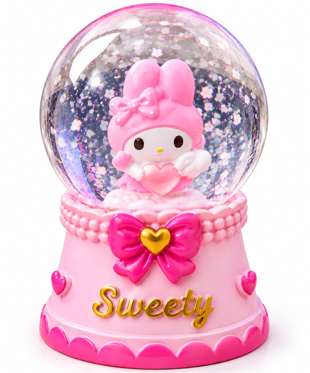 Pastel Pink Bunny Snow Globe