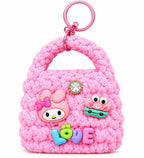 Pastel Pink Plush LOVE Keychain