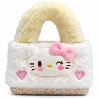 Plush Cat Face Floral Tote