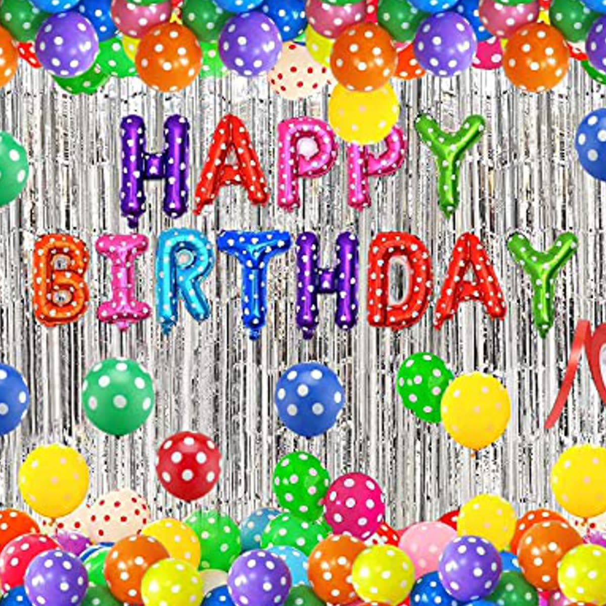 Polka Dot Happy Birthday Balloon Set with Curtain - alternate view 2