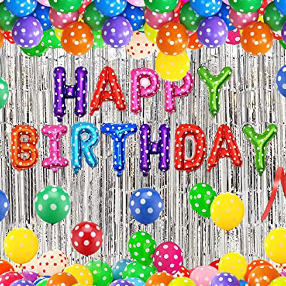 Polka Dot Happy Birthday Balloon Set with Curtain - alternate view 4