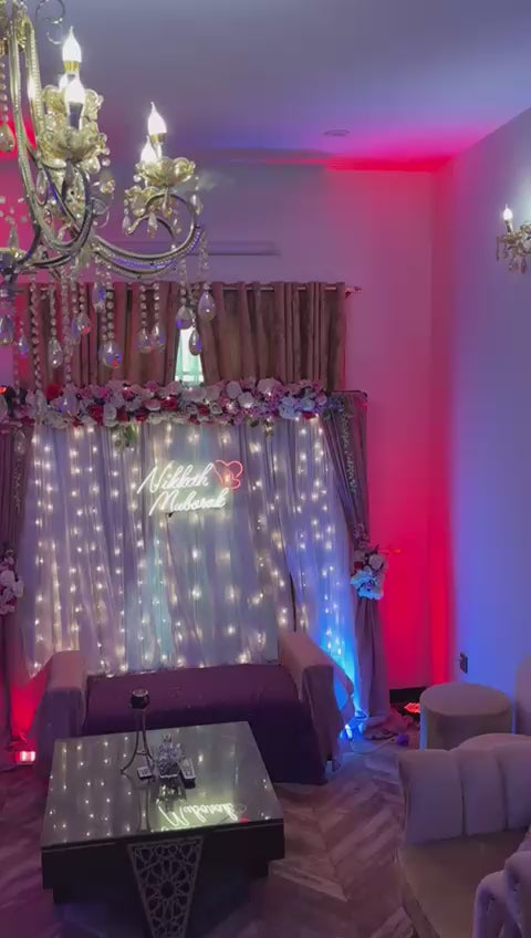 Nikkah Mubarak neon sign decor Karachi video