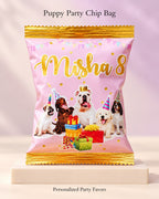 Puppy party customized birthday chips bag with name