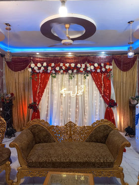 Qabool Hai decor red white floral backdrop Karachi – photo 1