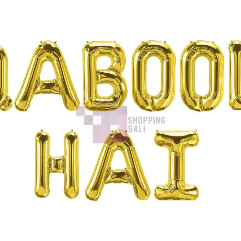 Qabool Hai Foil Letter Balloons â Golden - alternate view 3