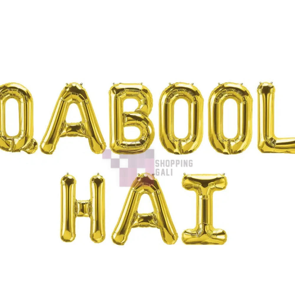 Qabool Hai Foil Letter Balloons â Golden - alternate view 4
