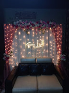 Qabool Hai neon sign pink floral backdrop Karachi – photo 3