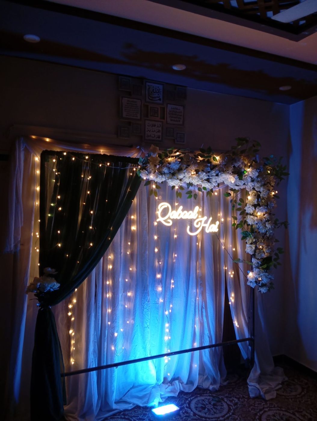 Qabool Hai neon sign nikkah decor Karachi – photo 2