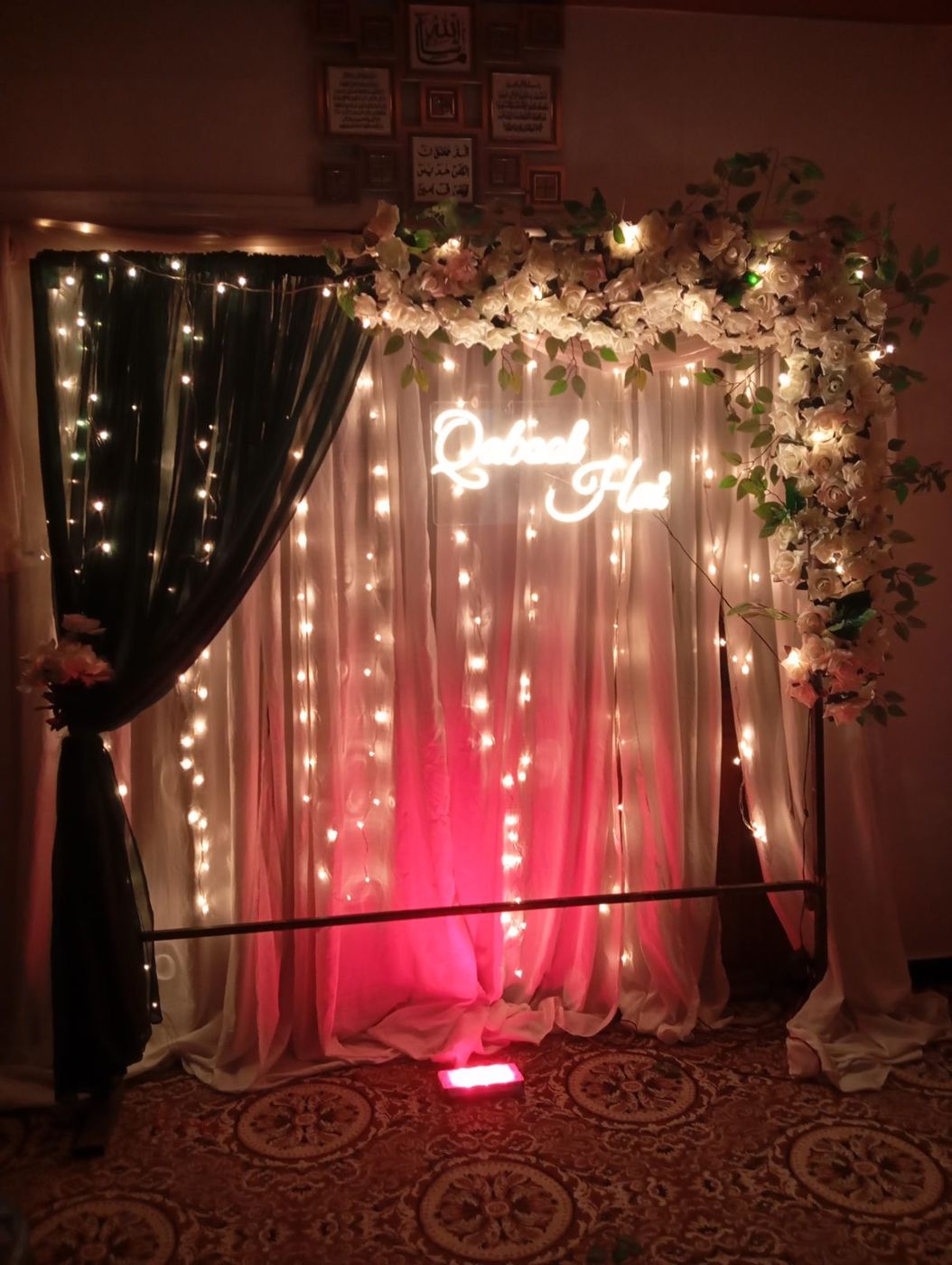 Qabool Hai neon sign nikkah decor Karachi – photo 4