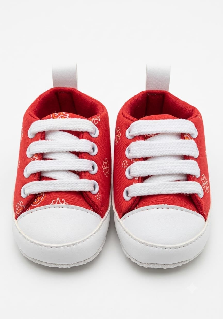 Red Lace-Up Baby Sneakers soft sole prewalker for baby boys and girls – Belinda Store