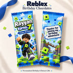 Roblox theme customized birthday chocolate bar with name