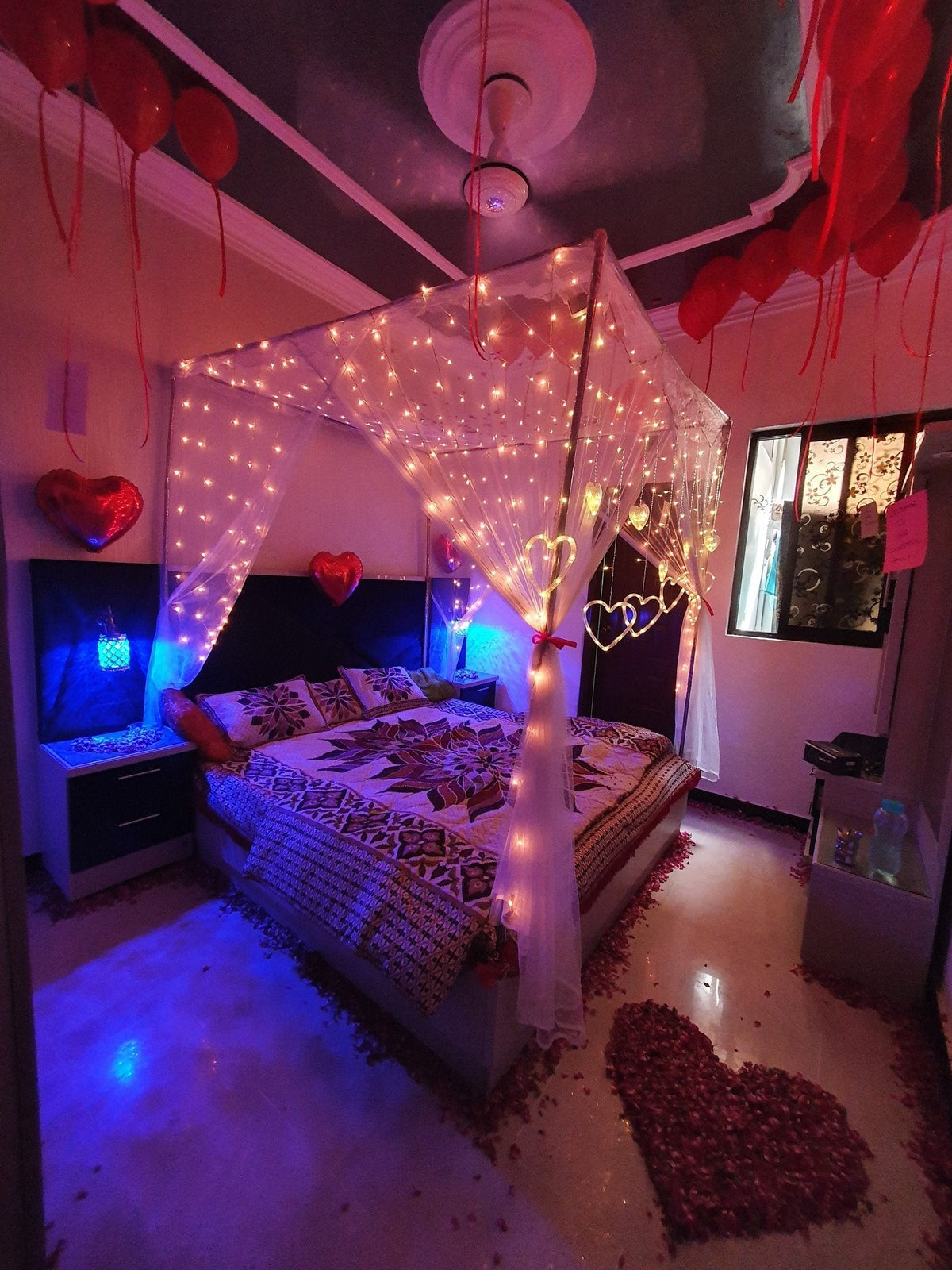 Romantic wedding room setup Karachi complete decoration package – image 1