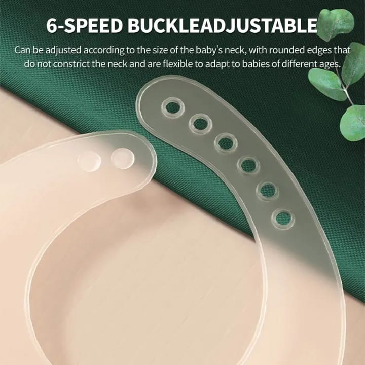silicone baby bib 6 speed adjustable buckle