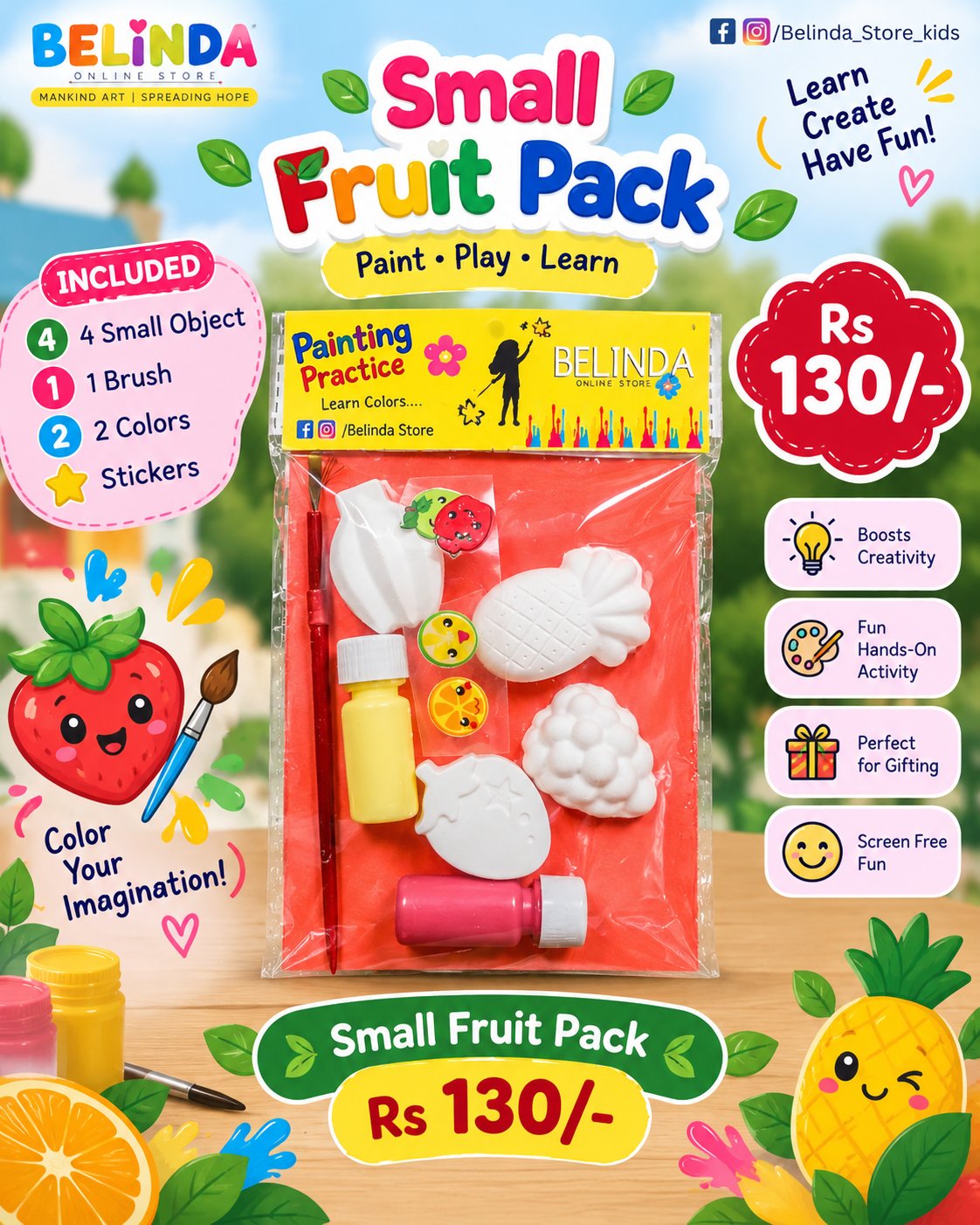 Small fruit painting pack for kids