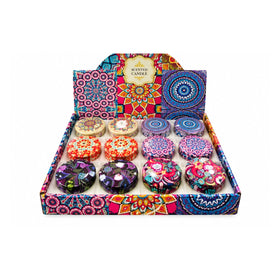 Tin Candles Mandala Box – 12 Pcs