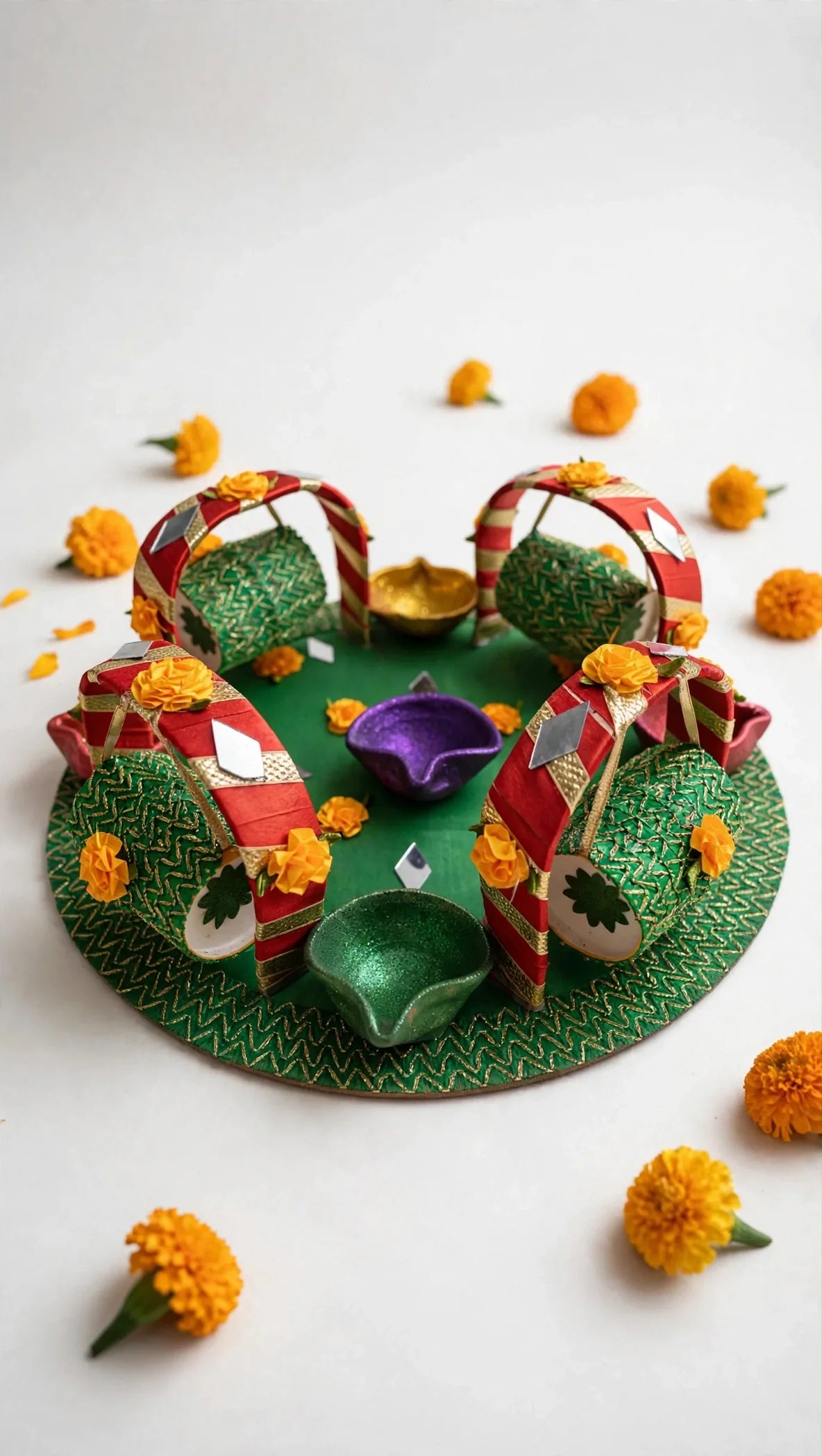 Decorated Mehndi Tray - white background